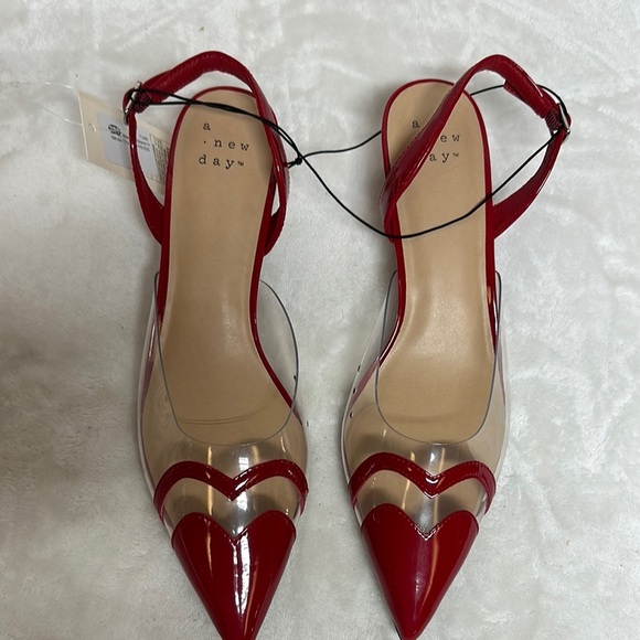 a new day Shoes - A New Day Red Heels with Transparent Accents